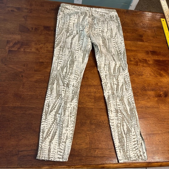Free People cream Beige design denim pants stretch size 26 - Picture 10 of 10